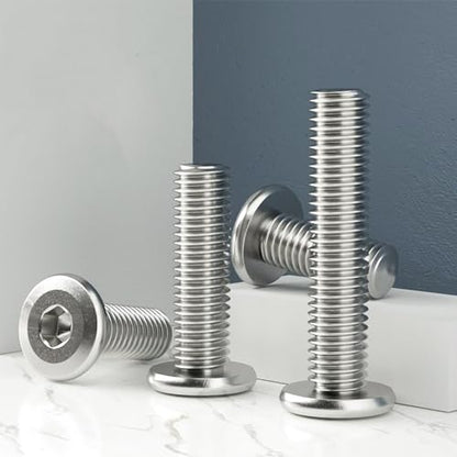 1/4-20 x 3/8" (50 Pack) Flat Head Hex Socket Cap Screws Bolts, 304 Stainless Steel 18-8, Hex Drive, Bright Finish, Fully Machine Thread - size: 1/4-20 x 3/8"