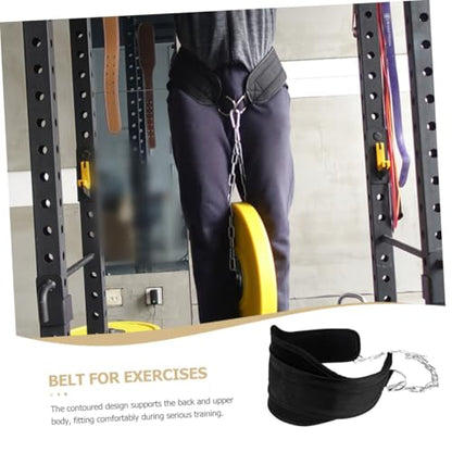 ABOOFAN Nylon Weightlifting Belt with Chain for Bodybuilding and Core Strength Training Fitness Resistance Belt for Men and Women Support for Squats Deadlifts Running Hiking and Climbing