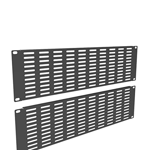 2 Pack of 3U Vented Blank Panel - Metal Rack Mount Filler Panel for 19in Server Rack Cabinet or Enclosure, Black (3U) - size: 3U