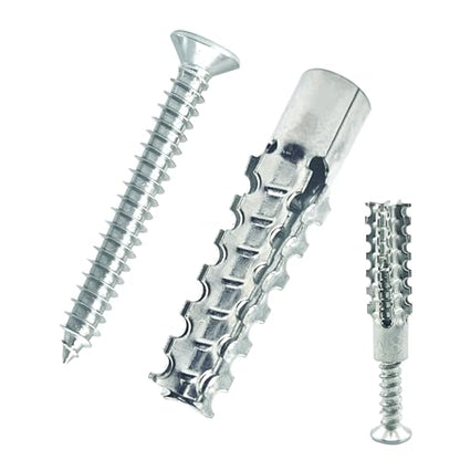 30 Packs Heavy Duty Hollow Wall Anchors with Screws, Loose Hinge and Stripped Hole Repair Kits (8x38mm,Silver) - size: Silver-M8*32