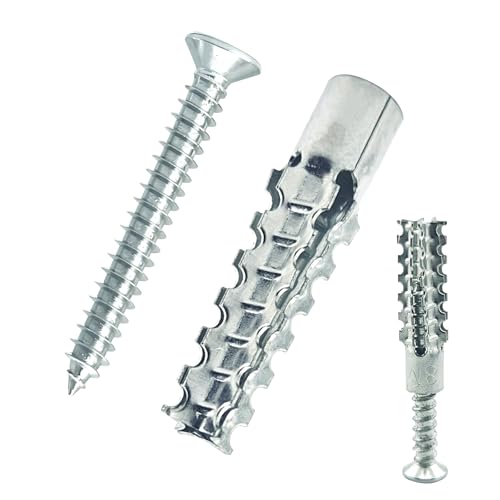 30 Packs Heavy Duty Hollow Wall Anchors with Screws, Loose Hinge and Stripped Hole Repair Kits (8x38mm,Silver) - size: Silver-M8*32