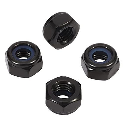 3/8-16 Nylon Insert Hex Lock Nuts Locknuts, 304 Stainless Steel 18-8, Black Oxide, 25 PCS - color: Black, size: 3/8-16