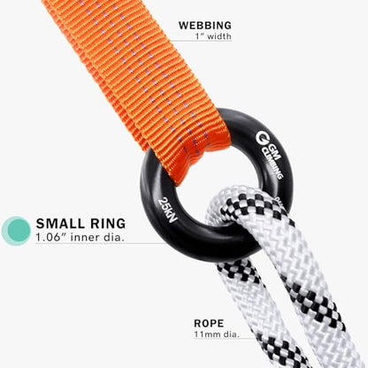 GM CLIMBING Rappel Ring 25kN for Rock Climbing Arborist Rescue Slackline Hammock - color: Small Black_2 Pack