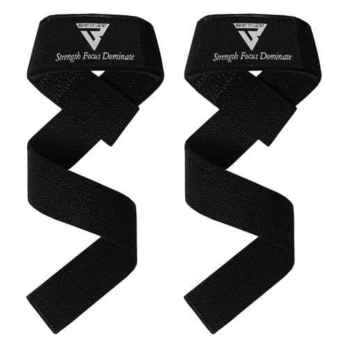 Weight Lifting Straps,Powerlifting Deadlifting, Anti Slip 60CM Hand Bar Grip, 5MM Neoprene Wrist Support, Heavy Duty Weightlifting Bodybuilding Workout - color: Black