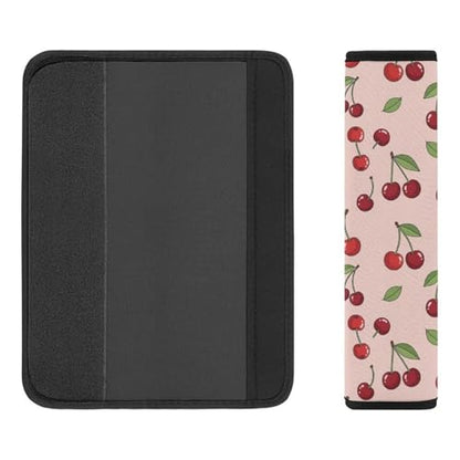 Soft Padded Seat Belt Cover for Girls and Boys, Stroller Pushchair High Chair, 2 Piece Pink Cherry Fruit Theme Cherries Shoulder Protector Anti-Slip Pad - color: Pattern 130