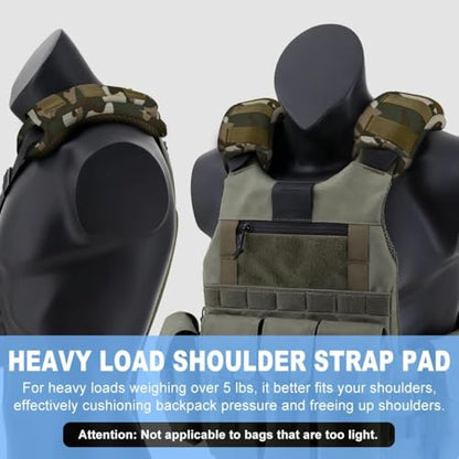 ZINZ 2-Pack Tactical Shoulder Pad, Ultra-Thick Comfort Cushion for Vest Straps, Backpacks, Breathable & Shock-Absorbing,Camouflage-Green - color: Camouflage-green