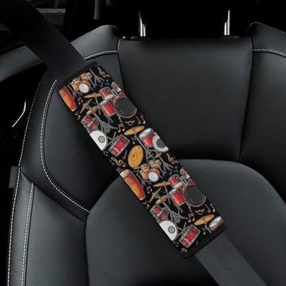 2 Pack Black Drum Kit Seat Belt Cover Universal Fit Shoulder Protector for Adults and Children, Most Cars, Comfortable Driving - color: Pattern 663