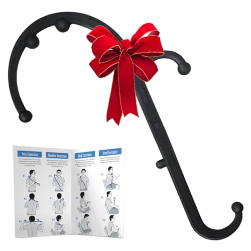 LiBa Back Massager Trigger Point Cane, Deep Tissue Back Neck Massager Black | Pain relief tool, reaches between shoulder blades, BPA-free, trigger point massage tool for full body, shoulders, Legs - color: B. Black