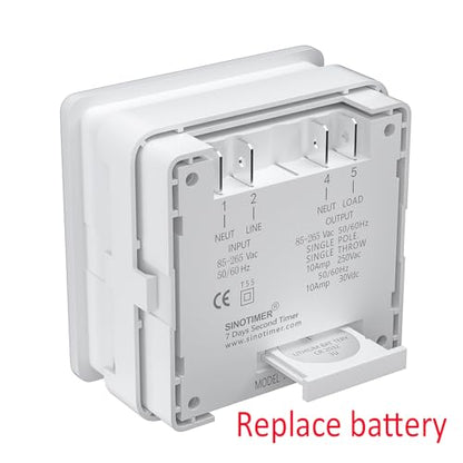 12V DC/AC TM628 Ultra LCD Display 7 Days Programmable Digital Timer Switch Second Interval with 4 Connecting Wires (Blue Backlights), Panel Mounted with Enclosure. - size: Input 12VDC