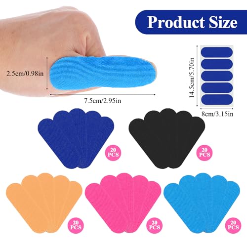 Bowling Tape, Bowling Finger Tape, 100PCS Bowlers Thumb Tapes 5 Colors Bowling-Tape for Fingers for Bowlers Exercise Sport (7.5x2.5 cm