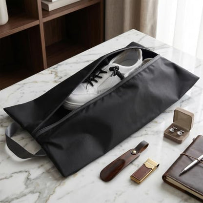 Golf Shoe Bag Men, Smell Proof Shoe Cleat Bag, Golf Travel Pouch, Water-Resistant Pouch For Cleats Sneakers, Packing Organizer For Suitcase, Gym, Spikes, Tennis, Baseball(Black, 1-Pack)