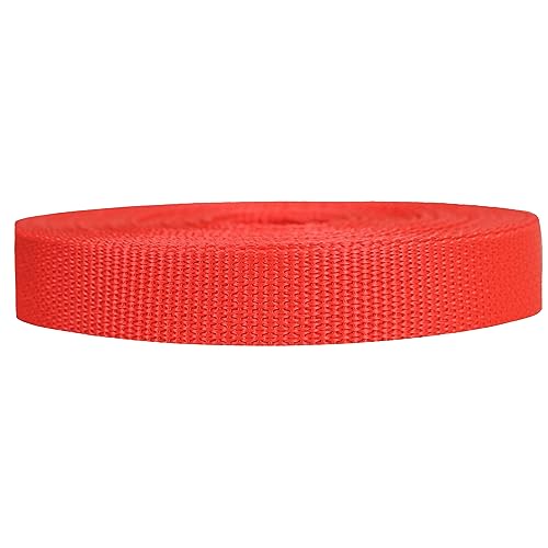 Strapworks Lightweight Polypropylene Webbing - Poly Strapping for Outdoor DIY Gear Repair, Pet Collars, Crafts – 3/4 Inch by 10, 25, or 50 Yards, Over 20 Colors - color: Blood Orange, size: 3/4" x 25 yard