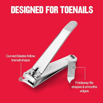 Revlon Toenail Clipper With File, Nail Care Tool With a Curved Blade for an Accurate Trimming and Grooming, Easy to Use, 1 count - size: 1 Count (Pack of 1)