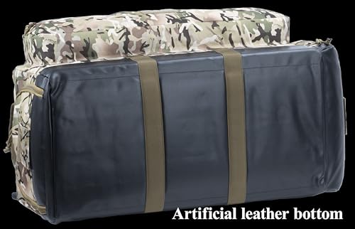 Large Duffle Bag Duffel Pack with Backpack Shoulder Straps and Shoes Compartment 105L for Sports Travel Hunting Camping. - color: AT Camo