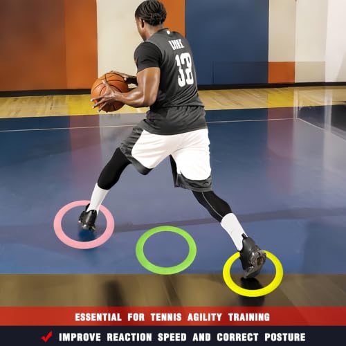 Colorful Anti Slip Safety Agile Ring Speed Ring 3 PCs Speed and Agility Training Equipment Basketball Training Equipment Sports Agility Training Skill Improvement Equipment - color: Orange