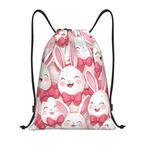 Drawstring Sports Backpacks - Lightweight Swim Gym Bags for Women Men String Sackpack for Beach Travel Yoga(Medium, Bunny Rabbit) - color: Bunny Rabbit, size: Medium