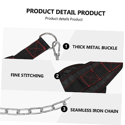 Mikikit Dip Belt Chain for Weightlifting Design for Weight Training Supports Back and Upper Body for Dips Chin Ups and Pull Ups