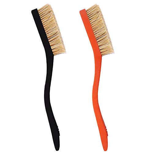 TWO STONES Climbing & Bouldering Brush with Natural Firm Boar's Hair Bristles and Durable Handle, Climbing Chalk Brush Designed for Ultimate Performance on Climbing Wall Indoor or Outdoor - color: Black&orange
