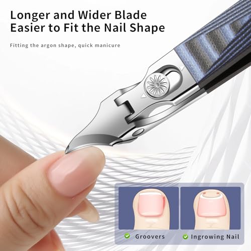 Ingrown Toenail Clippers with Curved Sharp Blade, Toe Nail Clippers for Ingrown Nails, Toenail Nipper for Seniors with Thick Toenails (Straight Blue C) - color: Straight Blue C