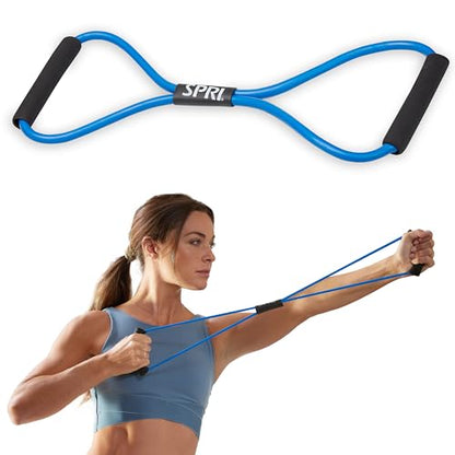 SPRI Ultra Toner Figure 8 Resistance Band with Padded Handles Great for Stretch, Exercise, Fitness Training, Yoga, Resistance Weights, Therapy, Gym or Home Workout Equipment. - size: Heavy, style: Heavy