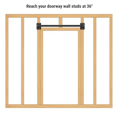 SELEWARE Heavy Duty Welded Pull Up Bar Wall/Joist/Ceiling Mount Chin Up Bar | Multifunctional Pull-up Bars w/Resistance Band Hooks for Home Gym Strength Training, Sturdy Steel Construction Support 500 lb - color: A1: Black 36" Wall Mount Pull Up Bar