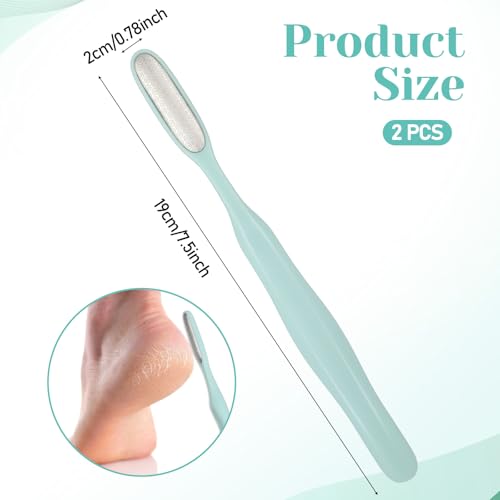 2Pcs Mini Foot File Precision Callus Remover Foot Files Callus Remover Bunion Scrubber Smooth Feet Heel Scraper for Toe Gaps Hard Skin Pedicures Hands in Shower Cracked Feet - color: Light Blue