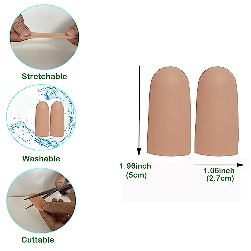 Kris-kikomy 10Pcs Gel Finger Cots Medium, Finger Protector Support NEW MATERIAL Finger Sleeves Great for Trigger, Hand Eczema, Cracking, Arthritis and More