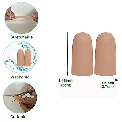 Kris-kikomy 10Pcs Gel Finger Cots Medium, Finger Protector Support NEW MATERIAL Finger Sleeves Great for Trigger, Hand Eczema, Cracking, Arthritis and More