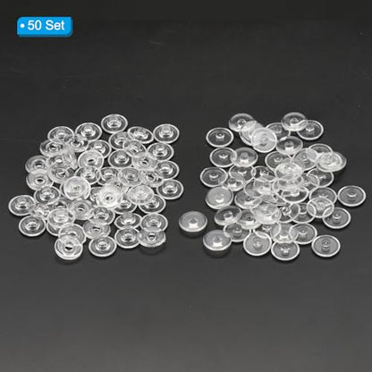 PATIKIL M5x2mm Plastic Binding Post, 50 Sets Plastic Chicago Screws Binding Screw Rivet Post Press-on Buckle for Leather Scrapbook Photo Albums, Transparent - color: Transparent, size: M5x2mm