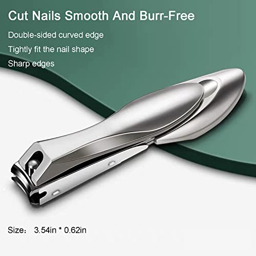 Nail Clippers with Catcher for Thick Toenails and Fingernail, Professional Sharp Nail Clippers for Men and Women Grey - color: Grey