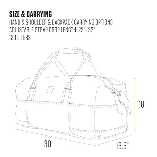 Carhartt Classic Duffels, Heavy-Duty Bag for Jobsite, Gym, & Travel, 120L, Black - color: Black, style: 120l