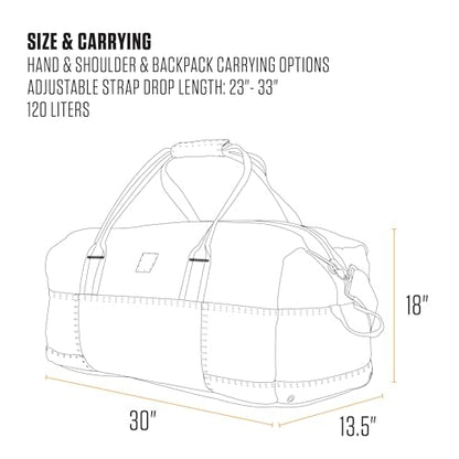 Carhartt Classic Duffels, Heavy-Duty Bag for Jobsite, Gym, & Travel, 120L, Carhartt Brown - color: Carhartt Brown, style: 120l