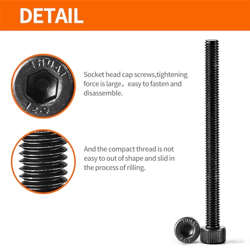 M5 x 60mm 65mm 70mm 75mm 80mm Hex Socket Head Cap Screws Bolts, 12.9 Grade Alloy Steel, Black Oxide Finish, Allen Socket Drive, Metric Machine Fully Threaded, Assortment Kit 25PCS - size: M5 x 60/65/70/75/80mm (25PCS)