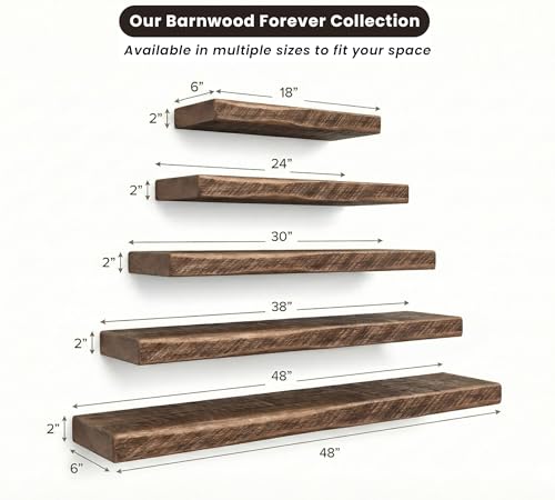 Reclaimed Wood Floating Shelves Real Solid Wood Floating Chunky Natural Floating Shelves Rustic - size: 30x8