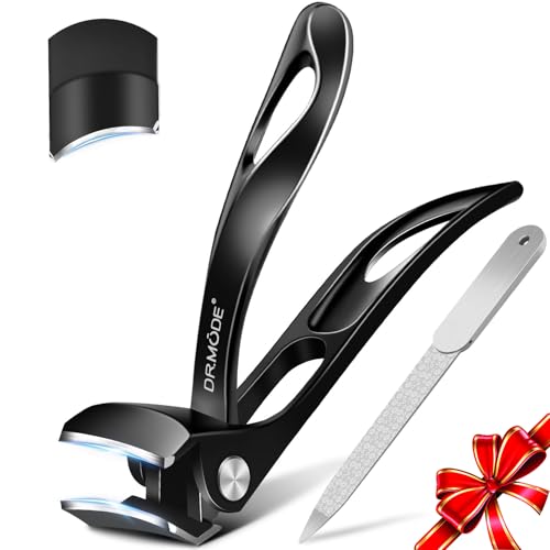 Ingrown Toenail Clippers, Edgy Nail Clipper for Thick Nails for Seniors, Slanted Nail Clippers for Men with Curved Blade, Heavy Duty Large Angled Fingernail Clipper with Wide Jaw - color: Black, size: L