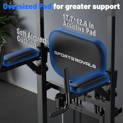 Sportsroyals Power Tower Pull Up Bar Station, 450LBS Stable Pull Up Dip Station for Home Gym Strength Training Equipment | FED Fitness - color: Multi