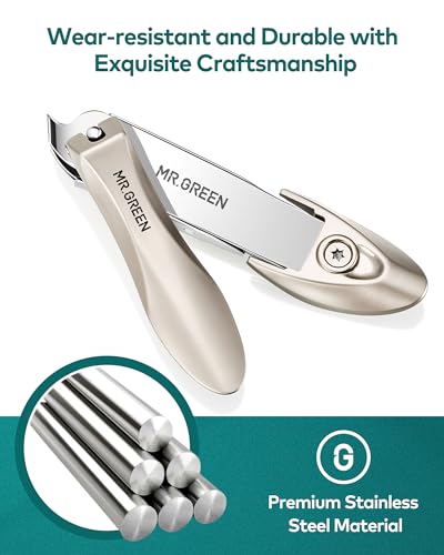 Nail Clipper with Catcher, Slanted Edge Nail Cutting Clippers Stainless Steel Fingernail Cutter Trim with File for Men and Women Mr-1115plus - color: Mr-1115plus
