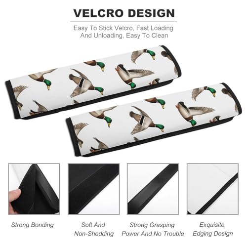 2PCS Cute Mallard Ducks Seat Belt Cover Soft Padded Neck Strap Covers for Kids, All Vehicles, Comfortable Driving - color: Pattern 407
