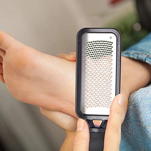 Foot Scrubber Foot Files Callus Remover Black Heel Grater Dead Skin Remover Stainless Steel Heel Scraper for Cracked Heels - color: Dark Black