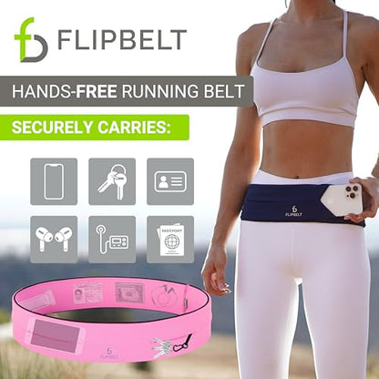 FlipBelt Classic Running Belt, Phone Holder for Running, Money Belt Pouch - color: Girly Pop Pink, size: Small