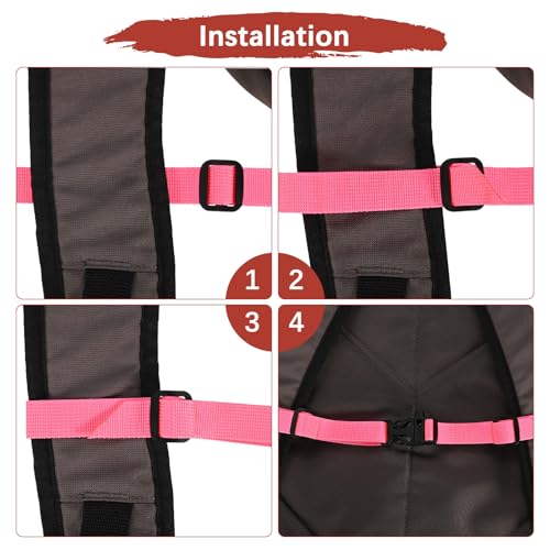 Backpack Chest Strap Sternum Straps with Emergency Whistle Buckle for Backpack Replacement & Hiking - color: Pink