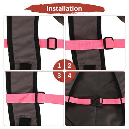 Backpack Chest Strap Sternum Straps with Emergency Whistle Buckle for Backpack Replacement & Hiking - color: Pink