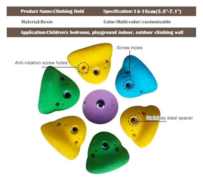 Climbing Kit,Climbing Holds, Resin Rock Climbing,Include Mounting Hardware - Easiest to Hang at Any Angle, Climbing Gym Playground(10 Pack - Plank Installation) - color: 10 Pack - Plank Installation