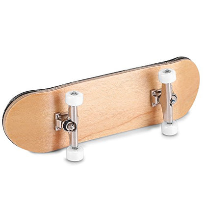 Professional Mini Fingerboards, Maple Wooden Alloy Fingerboard Finger Skateboards with Box Reduce Pressure Kids Gifts Finger Skateboard - color: White