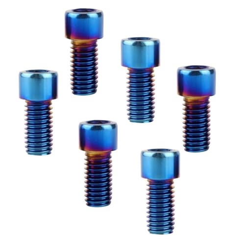 6Pcs Bike Screws M6x10 12 16 18 20 25 30 35mm Stainless Steel Socket Head Cap Allen Hex Bolt (Burnt Blue, M6 x12mm) - color: Burnt Blue, size: M6 x12mm