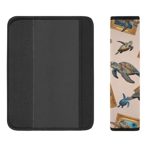 2 Piece Ocean Sea Turtle Art Car Seat Belt Pad Breathable Seat Belt Cushion for Child, Stroller Pushchair High Chair, Easy Install (No Tool) - color: Pattern 840