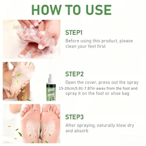 Shoe Spray Deodorizer 60ml Long-Lasting Powerful Elimination | Shoe Refresher Spray for Leather Boots Footwear Tennis Hockey Closet Home Sneaker
