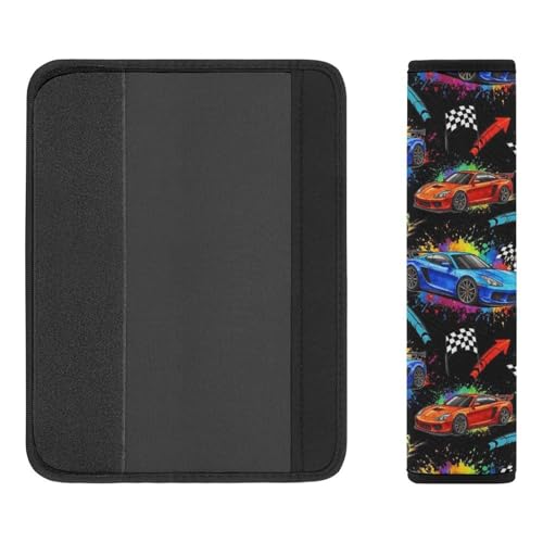 Breathable Car Seat Belt Pad for Girls and Boys, Stroller Pushchair High Chair, 2PCS Racing Car Shoulder Harness Cover Easy Install (No Tool) - color: Pattern 692