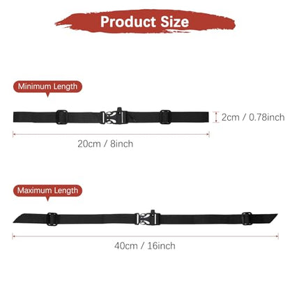 Backpack Chest Strap Sternum Straps with Emergency Whistle Buckle for Backpack Replacement & Hiking - color: Black