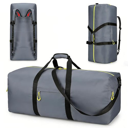 Uarition 100L Extra Large Duffle Bag for Travel, 3 In 1 Travel Duffel Bags for Men and Women, Foldable Duffle Backpack for Traveling, Grey